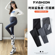 批发实拍新款孕妇裤提臀鲨鱼裤春季外穿<b class='q'>打底裤</b>护腰托腹蜂窝托腹瑜伽裤