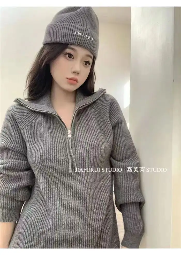 지퍼 폴라 칼라 니트 상세 이미지 17