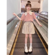批发<b class='q'>女</b><b class='q'>童</b>套装夏款洋气薄款2026新款儿<b class='q'>童装</b>韩版夏装时髦网红短袖两件套