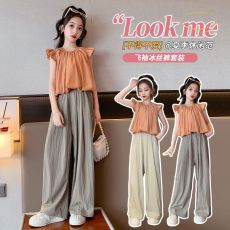 批发女童套装夏款洋气薄款2026新款儿童装韩版夏装时髦网红短袖两件套