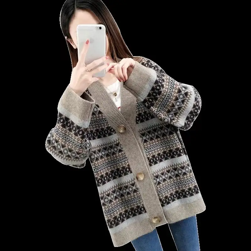 울 100% 루즈핏 가디건 상세 이미지 3