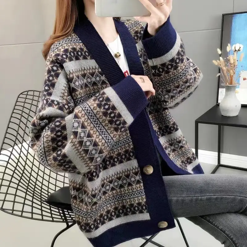 울 100% 루즈핏 가디건 상세 이미지 4
