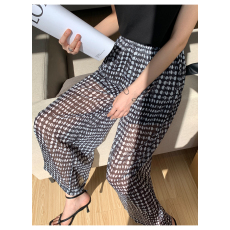 批发大量已出有内衬底裤加口袋原版做工 <b class='q'>雪纺</b>波点宽松阔腿裤女