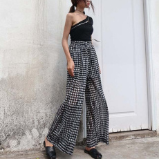 批发大量已出有内衬底裤加口袋原版做工 <b class='q'>雪纺</b>波点宽松阔腿裤女