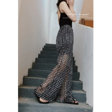 批发大量已出有内衬底裤加口袋原版做工 <b class='q'>雪纺</b>波点宽松阔腿裤女