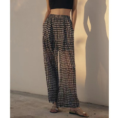 批发大量已出有内衬底裤加口袋原版做工 <b class='q'>雪纺</b>波点宽松阔腿裤女