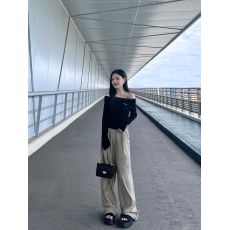 批发套装女春秋季新款气质一<b class='q'>字</b>肩针织衫上衣+高腰直筒阔腿<b class='q'>裤</b><b class='q'>两件套</b>