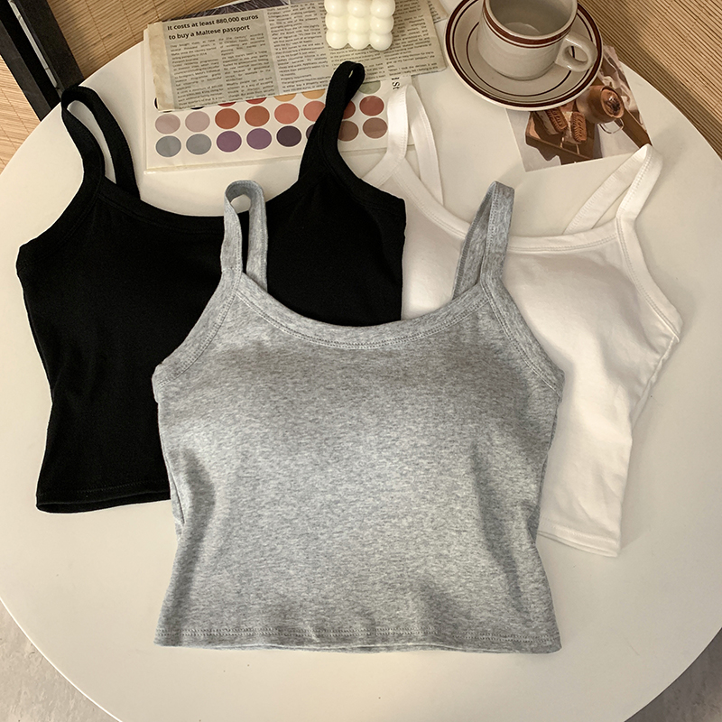 Summer camisole women's outerwear Korean version anti-light belt chest pad tube top temperament inner wear bottoming