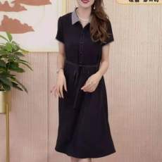 批发杭州高品质2025年夏季新款系带收腰显瘦气质<b class='q'>连衣裙</b><b class='q'>女</b>