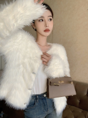 毛绒绒毛衣开衫女冬气质名媛小香风毛毛外套高级感百搭水貂绒外衣