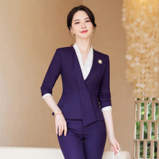 批发2023秋冬新款职业装前台<b class='q'>珠宝</b>店接待员西装外套女职业正装西服套装