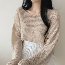批发实拍大码 胖mm韩版宽松休闲夏季防晒罩衫女百搭纯色春<b class='q'>秋</b>针织上衣