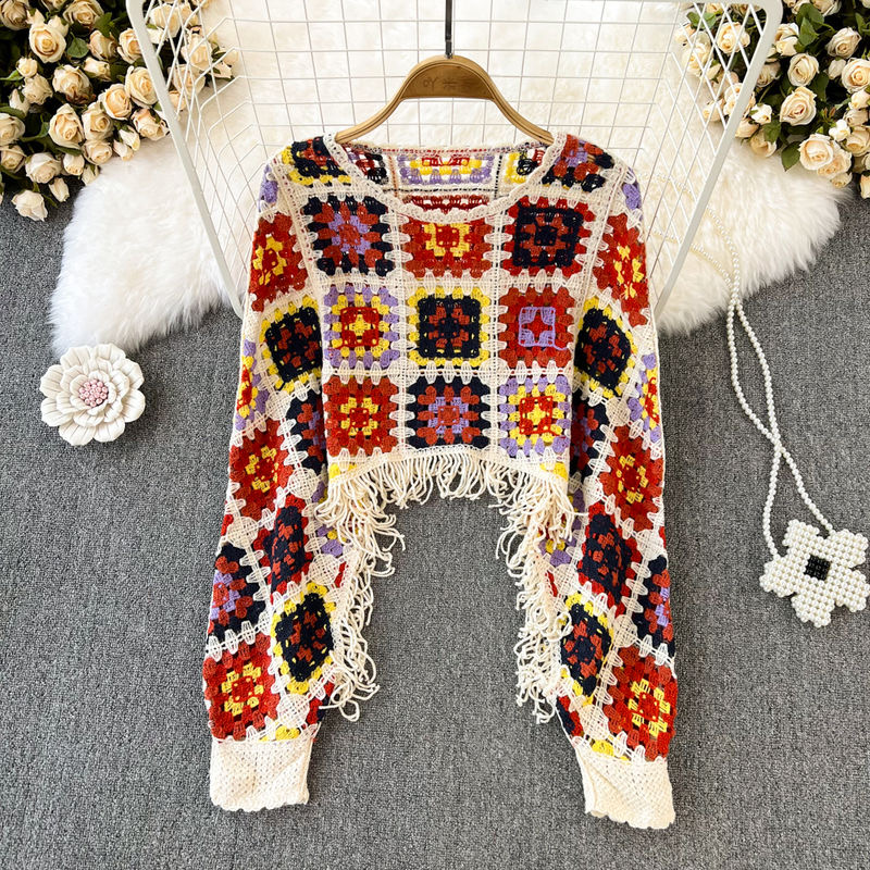 美品★ CROCHET LIKE FLOWER LONG TOP CROCHET LIKE FLOWER LONG TOP