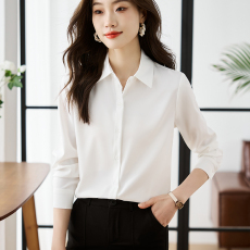 批发实拍 简约高级感绿色缎面衬衫女职业面试衬衣设计感小众上衣