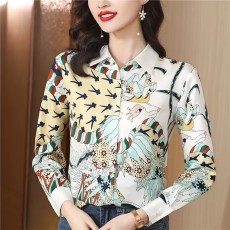 批发2025新款高端重磅桑蚕丝<b class='q'>衬衫</b>女长袖气质真丝时尚洋气女装上衣大码