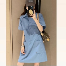 批发工装直筒衬衣裙<b class='q'>欧洲站</b>夏季2026新款欧货简约小个子设计感<b class='q'>连衣裙</b>女