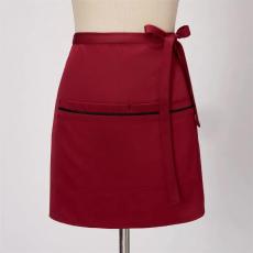 批发厨房家用半截围裙酒店后厨可定制印花logo夏季时尚半身短款围裙薄