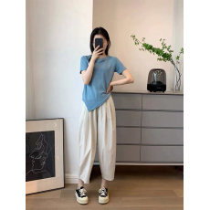 批发薄款阔腿九分裤<b class='q'>女</b>夏休闲西装直筒长裤小个子日系显瘦工装裤子夏季