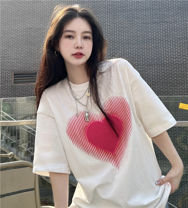 있음 선적 원본 대외 무역 반팔 티셔츠 여성 여름 드레스 항구 바람 티셔츠 한국 스타일 트렌디 학생 루즈핏 다용도 반팔 맨위