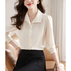 批发小个子法式通勤衬衫女2025年春季新款宽松设计感小众职业别致上衣