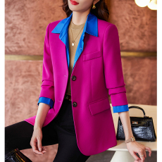 批发设计感高端假两件西装外套女秋冬新款韩版英伦风小众洋气西服上衣