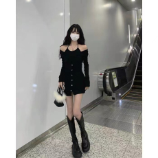 批发<b class='q'>假两件</b>辣妹性感吊带<b class='q'>连衣裙</b>女2026年秋冬新款纯欲修身显瘦包臀裙子