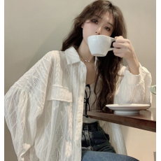 批发2026春装新款胖mm设计感镂空宽松休闲遮肉衬衣M-4XL200斤