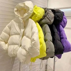 2023新款羽绒服女短款花苞帽韩版小个子加厚面包服冬装外套棉服