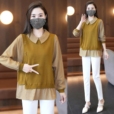 批发妈妈款洋气高贵打底小衫<b class='q'>中年女装</b>假两件<b class='q'>上衣</b>2026新款秋装时尚减龄