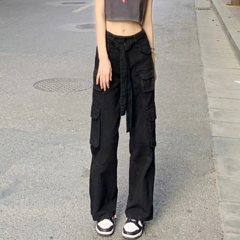 High street workwear pants for women in summer trendy ins high waist design niche casual trousers loose wide leg pants
