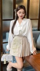 夏季女款新中式国风眀制女装古装改良汉服成人短款马面裙日常套装