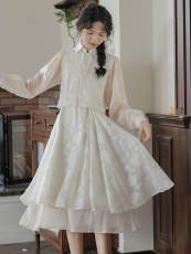 新中式改良旗袍国风套装连衣裙女装秋季2023汉服设计感裙子小个子
