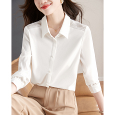 批发2026春季新款韩版时尚重工精致时尚<b class='q'>通勤</b>百搭气质小翻领衬衫女长袖