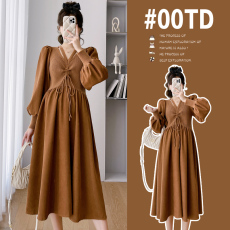 批发现实拍毛衣拼接孕妇连衣裙大码孕妇装潮妈打底孕妇裙孕妇冬装