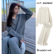 批发2026早春时尚款外出网红孕妇上衣春秋新款针织两件套