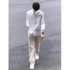 批发<b class='q'>男款</b>酷丝绵基础款方领+口袋宽松<b class='q'>衬衣</b>秋冬季新款白色长袖<b class='q'>衬衫</b>上衣