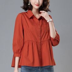 批发春秋衬衫女七分袖2026年新款韩版宽松上衣中年<b class='q'>妈妈</b>装时尚减龄衬衣