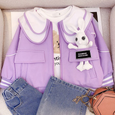 批发女童春秋款棒球服外套2026新款中大<b class='q'>儿童</b>秋装洋气时髦女孩上衣12岁