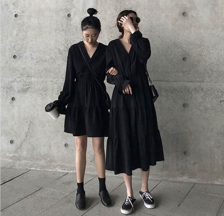 2026 가을 빅 사이즈 여성 의류 만나는 외국 가스 슬림해 보이는 표지 배 연령 감소 드레스 여성의 아파트 꿀 치마 m-4xl200 근