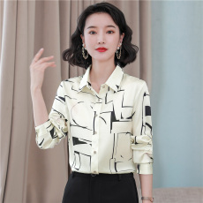 批发高端重磅印花真丝衬衫女长袖2026年新春季通勤穿搭气质<b class='q'>职业</b>上衣