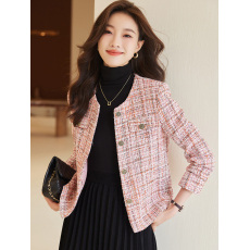 批发粉色小香风外套女短款小个子<b class='q'>春</b>秋2026新款时尚气质女神范名媛上衣