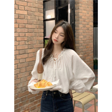 批发法式灯笼袖<b class='q'>娃娃衫</b>女2026年<b class='q'>韩版</b>小众设计感遮肉显瘦衬衫