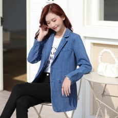 批发实拍西装<b class='q'>牛仔</b>外套女小众设计休闲上衣港风复古优质洗水外套
