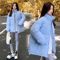 实拍棉服女外套韩版短款面包服小个子大码港风宽松羽绒服学生胖MM
