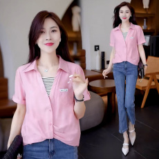批发官图 <b class='q'>时尚</b>假两件<b class='q'>衬衫</b>女2026年夏季新款洋气减龄宽松显瘦拼接上衣