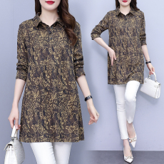 批发<b class='q'>实拍</b>2025秋冬季新款女装<b class='q'>衬衫</b>中长款胖MM大码<b class='q'>T</b><b class='q'>恤</b>碎花上衣打底小衫