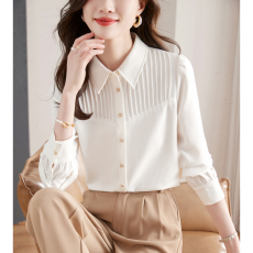 批发白色衬衫设计感高级2026年春季新款女装翻领甜美独特上衣超好看