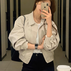 批发2026早季韩国新款薄款衣短<b class='q'>外套</b>女简约休闲<b class='q'>百搭</b>夹克工装上衣