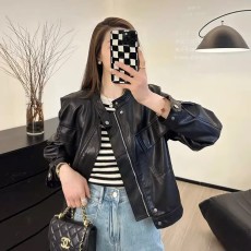批发欧洲站翻领短款pu皮衣高级感小众机车服2026<b class='q'>春</b>秋季款宽松短外套女