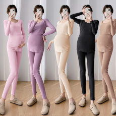 批发实拍 孕妇装秋冬新款德绒保暖内衣哺乳套装时尚双面绒秋衣秋裤